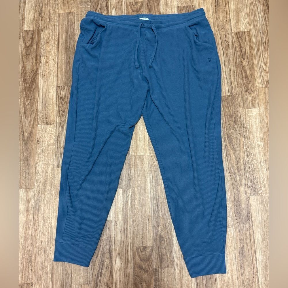 Tommy‎ John Womens Ribbed Joggers Slate Blue Lounge Pants XL